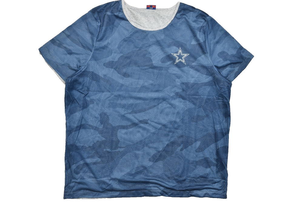 NFL Team Apparel Dallas Cowboys Reversible Mesh T-Shirt Men's 2XL Camo Blue New